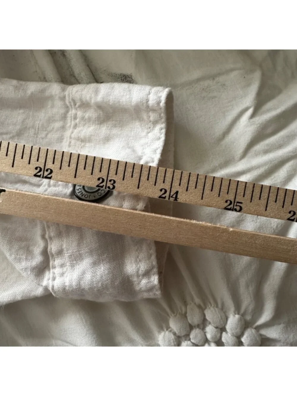 Jones New York Womens White 100% Linen Trucker Style Shacket Size 2X Beach - Picture 10 of 10